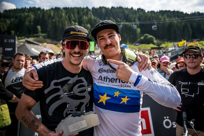 Downhill Weltcupsieg von Andreas Kolb in Leogang, 2023 © Nathan Hughes