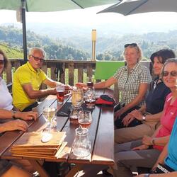 Wanderung in den südsteirischen Weinbergen mit Hans Knauhs, 13. Oktober 2023