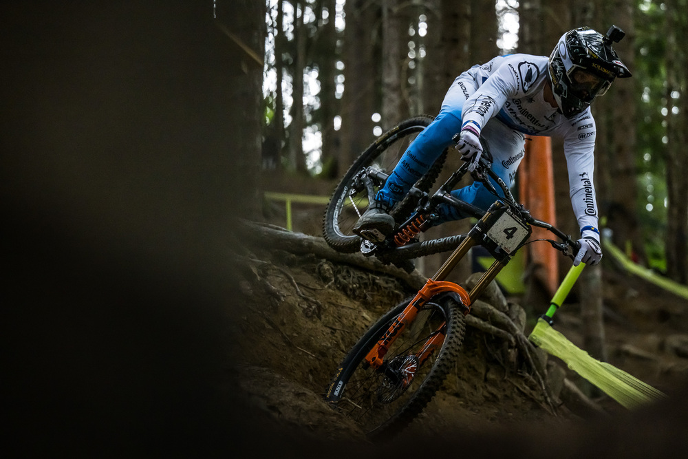 Downhill Weltcupsieg von Andreas Kolb in Leogang, 2023 © Nathan Hughes